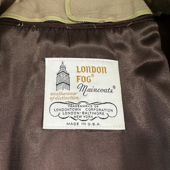 London Fog vintage mens trench coat relaxed cotton blend zip out liner 40R - Picture 11 of 16
